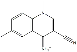 1,6-Dimethyl-3-cyano-1,4-dihydroquinolin-4-iminium Struktur