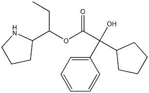 Cyclopentylphenylglycolic acid 1-ethyl-2-pyrrolidinylmethyl ester Struktur