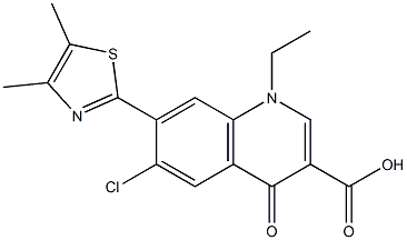 1,4-Dihydro-1-ethyl-4-oxo-6-chloro-7-(4,5-dimethylthiazol-2-yl)quinoline-3-carboxylic acid Struktur