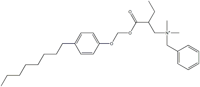 N,N-Dimethyl-N-benzyl-N-[2-[[(4-octylphenyloxy)methyl]oxycarbonyl]butyl]aminium Struktur