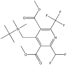 4-[(tert-Butyldimethylsilyl)methyl]-2-(difluoromethyl)-6-(trifluoromethyl)pyridine-3,5-dicarboxylic acid dimethyl ester Struktur