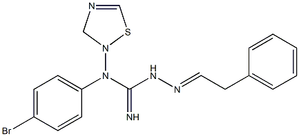 Dihydro-N-[(imino)[2-(2-phenylethylidene)hydrazino]methyl]-N-(4-bromophenyl)-1,2,4-thiadiazol-2(3H)-amine Struktur