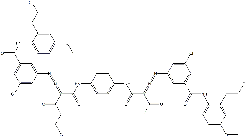 3,3'-[2-(Chloromethyl)-1,4-phenylenebis[iminocarbonyl(acetylmethylene)azo]]bis[N-[2-(2-chloroethyl)-4-methoxyphenyl]-5-chlorobenzamide] Struktur