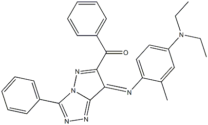 (7E)-7-[[2-Methyl-4-(diethylamino)phenyl]imino]-6-benzoyl-3-phenyl-7H-pyrazolo[5,1-c]-1,2,4-triazole Struktur