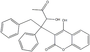 3-(1-Benzyl-2-hydroxy-3-oxo-1-phenylbutyl)-4-hydroxy-2H-1-benzopyran-2-one Struktur