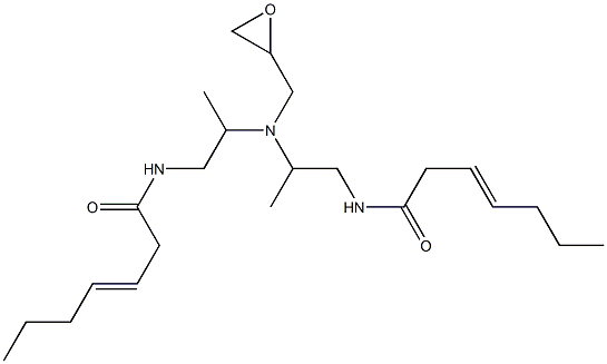 N,N'-[(Oxiran-2-ylmethylimino)bis(2-methyl-2,1-ethanediyl)]bis(3-heptenamide) Struktur