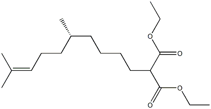 (+)-2-[(R)-5,9-Dimethyl-8-decenyl]malonic acid diethyl ester Struktur