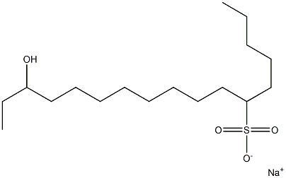 15-Hydroxyheptadecane-6-sulfonic acid sodium salt Struktur