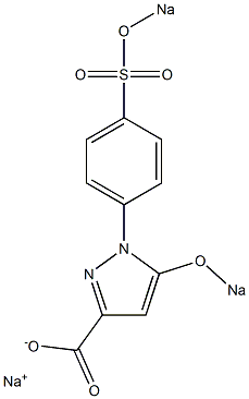 5-Sodiooxy-1-(p-sodiooxysulfonylphenyl)-1H-pyrazole-3-carboxylic acid sodium salt Struktur