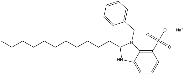 1-Benzyl-2,3-dihydro-2-undecyl-1H-benzimidazole-7-sulfonic acid sodium salt Struktur