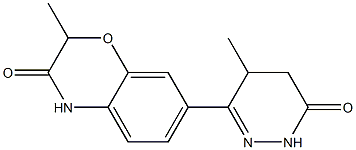 2-メチル-7-[(1,4,5,6-テトラヒドロ-4-メチル-6-オキソピリダジン)-3-イル]-4H-1,4-ベンゾオキサジン-3(2H)-オン 化學(xué)構(gòu)造式