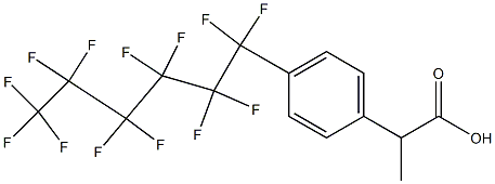 2-[4-(Tridecafluorohexyl)phenyl]propanoic acid Struktur