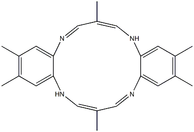 9,18-Dihydro-2,3,7,11,12,16-hexamethyldibenzo[b,i][1,4,8,11]tetraazacyclotetradecine Struktur