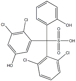 (2,6-Dichlorophenyl)(2,3-dichloro-5-hydroxyphenyl)(2-hydroxyphenyl)methanesulfonic acid Struktur