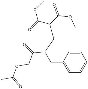 2-(2-Benzyl-3-oxo-4-acetoxybutyl)propanedioic acid dimethyl ester Struktur