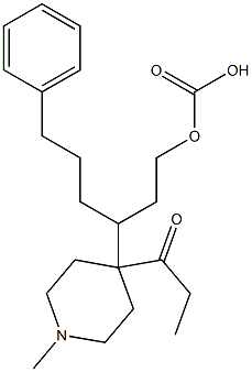 Carbonic acid 3-(1-methyl-4-propanoylpiperidin-4-yl)phenylhexyl ester Struktur