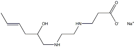 3-[N-[2-[N-(2-Hydroxy-4-hexenyl)amino]ethyl]amino]propionic acid sodium salt Struktur