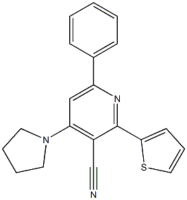 2-(2-Thienyl)-4-(pyrrolidin-1-yl)-6-phenylpyridine-3-carbonitrile Struktur