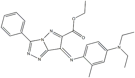 (7E)-7-[[2-Methyl-4-(diethylamino)phenyl]imino]-3-phenyl-7H-pyrazolo[5,1-c]-1,2,4-triazole-6-carboxylic acid ethyl ester Struktur