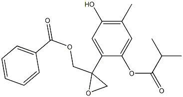 2-[2-(Benzoyloxymethyl)oxiranyl]-5-methyl-1,4-benzenediol 1-(2-methylpropanoate) Struktur