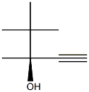 [S,(-)]-3,4,4-Trimethyl-1-pentyne-3-ol Struktur