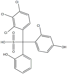 (2-Chloro-4-hydroxyphenyl)(2,3,4-trichlorophenyl)(2-hydroxyphenyl)methanesulfonic acid Struktur