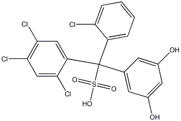 (2-Chlorophenyl)(2,4,5-trichlorophenyl)(3,5-dihydroxyphenyl)methanesulfonic acid Struktur