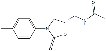 (5S)-5-Acetylaminomethyl-3-[4-methylphenyl]oxazolidin-2-one Struktur