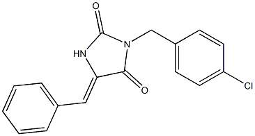 5-(Benzylidene)-3-(4-chlorobenzyl)imidazolidine-2,4-dione Struktur