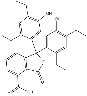 1,1-Bis(2,4-diethyl-5-hydroxyphenyl)-1,3-dihydro-3-oxoisobenzofuran-4-carboxylic acid Struktur