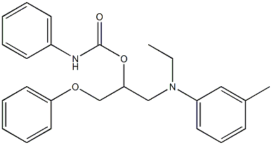 Phenylcarbamic acid 2-(N-ethyl-m-toluidino)-1-(phenoxymethyl)ethyl ester Struktur