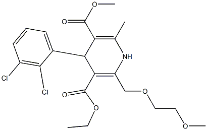 2-[(2-Methoxyethoxy)methyl]-4-(2,3-dichlorophenyl)-1,4-dihydro-6-methylpyridine-3,5-dicarboxylic acid 3-ethyl 5-methyl ester Struktur