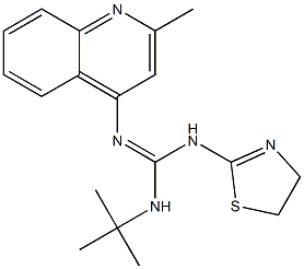 1-tert-Butyl-2-(2-methyl-4-quinolyl)-3-(2-thiazolin-2-yl)guanidine Struktur