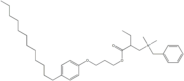 N,N-Dimethyl-N-benzyl-N-[2-[[3-(4-dodecylphenyloxy)propyl]oxycarbonyl]butyl]aminium Struktur