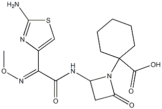 1-[2-Oxo-4-[2-(methoxyimino)-2-(2-aminothiazol-4-yl)acetylamino]azetidin-1-yl]cyclohexane-1-carboxylic acid Struktur