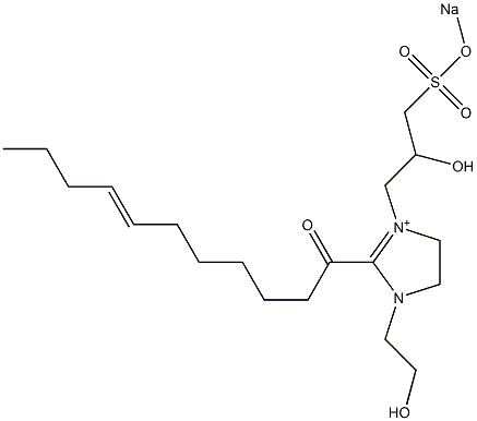 1-(2-Hydroxyethyl)-3-[2-hydroxy-3-(sodiooxysulfonyl)propyl]-2-(7-undecenoyl)-2-imidazoline-3-ium Struktur