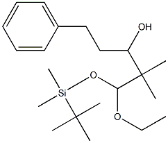 1-(tert-Butyldimethylsiloxy)-1-ethoxy-2,2-dimethyl-5-phenyl-3-pentanol Struktur