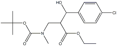 3-(4-Chlorophenyl)-3-hydroxy-2-[[(tert-butoxycarbonyl)(methyl)amino]methyl]propanoic acid ethyl ester Struktur