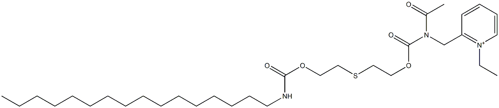 1-Ethyl-2-[N-acetyl-N-[2-[2-(hexadecylcarbamoyloxy)ethylthio]ethoxycarbonyl]aminomethyl]pyridinium Struktur