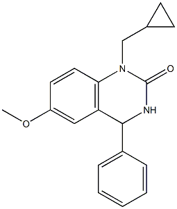 1-Cyclopropylmethyl-3,4-dihydro-6-methoxy-4-phenyl-2(1H)-quinazolinone Struktur