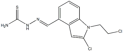 1-(2-Chloroethyl)-2-chloro-1H-indole-4-carbaldehyde thiosemicarbazone Struktur