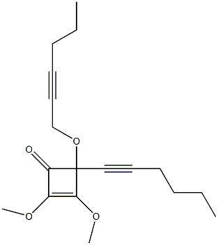 1,2-Dimethoxy-4-(1-hexynyl)-4-(2-hexynyloxy)-1-cyclobuten-3-one Struktur