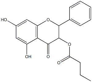 5,7-Dihydroxy-3-butanoyloxyflavanone Struktur