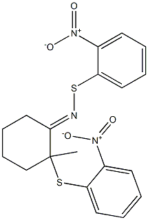 2-Methyl-2-(2-nitrophenylthio)-1-(2-nitrophenylthioimino)cyclohexane Struktur