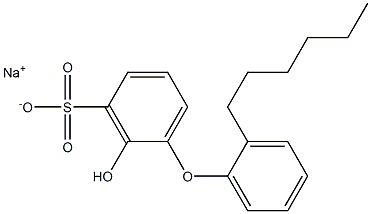 2-Hydroxy-2'-hexyl[oxybisbenzene]-3-sulfonic acid sodium salt Struktur