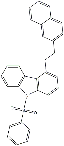 4-[2-(2-Naphthalenyl)ethyl]-9-phenylsulfonyl-9H-carbazole Struktur