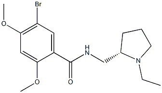 5-Bromo-2,4-dimethoxy-N-[[(2S)-1-ethyl-2-pyrrolidinyl]methyl]benzamide Struktur