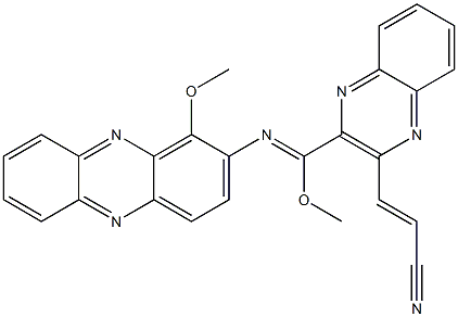 3-[Methoxy[(1-methoxyphenazin-2-yl)imino]methyl]quinoxaline-2-acrylonitrile Struktur