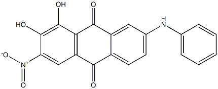 2-Anilino-7,8-dihydroxy-6-nitroanthraquinone Struktur