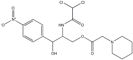 1-Piperidineacetic acid 2-[(2,2-dichloroacetyl)amino]-3-hydroxy-3-(p-nitrophenyl)propyl ester Struktur